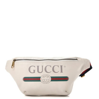 Gucci Grained Calfskin Logo Belt Bag White 1 of 8
