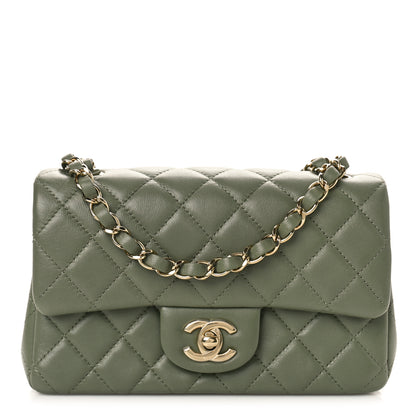Chanel Lambskin Quilted Mini Rectangular Flap Green 1 of 11