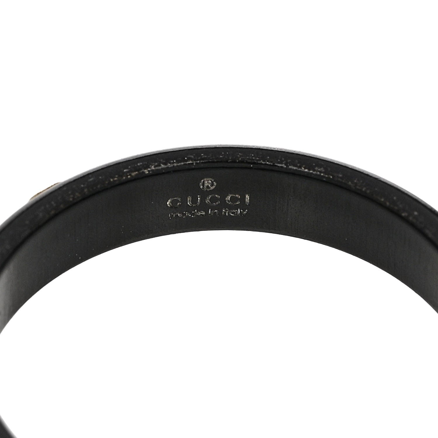 Gucci 18K Yellow Gold Synthetic Corundum Icon Ring 60 9 Black 4 of 7