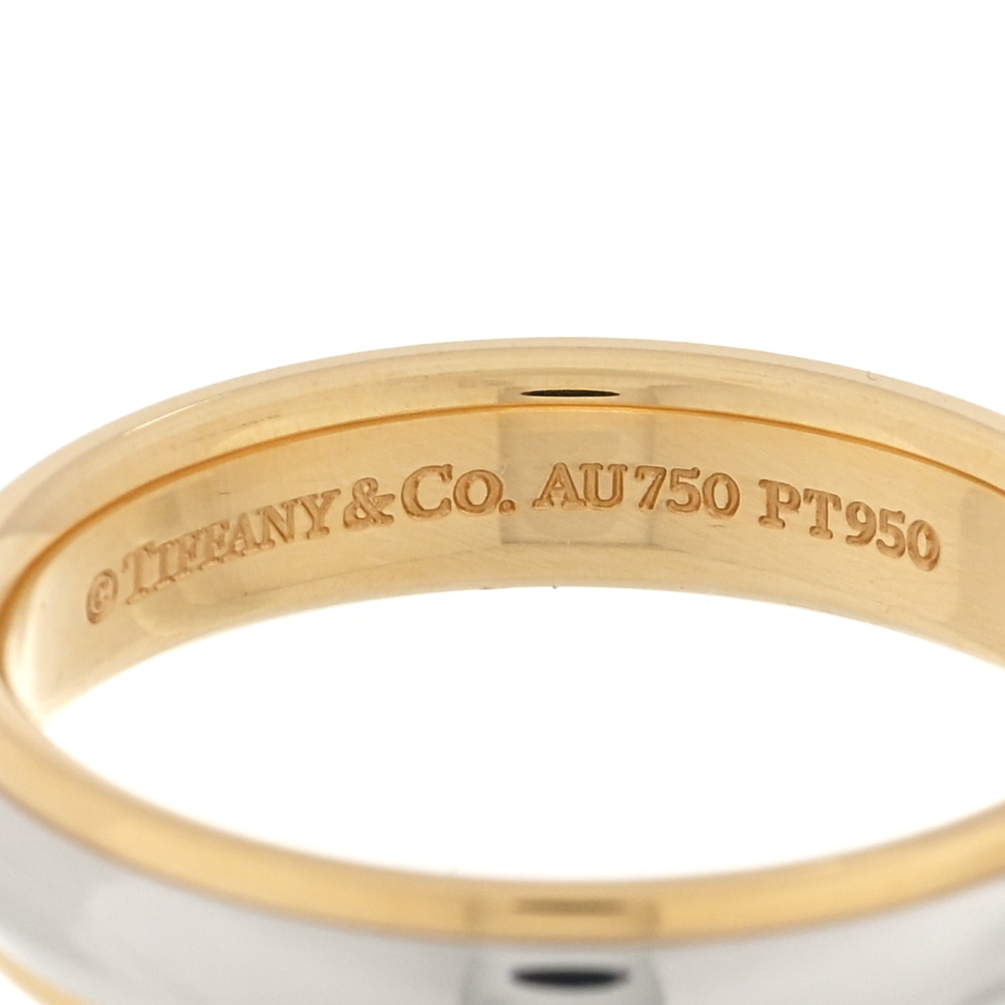Platinum 18K Yellow Gold Lucida 4mm Band Ring 52 6
