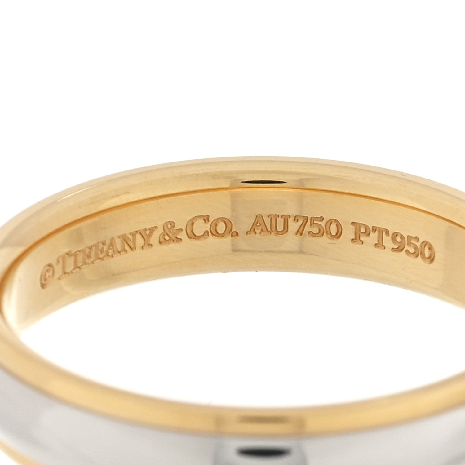 Tiffany Platinum 18K Yellow Gold Lucida 4mm Band Ring 52 6 4 of 5