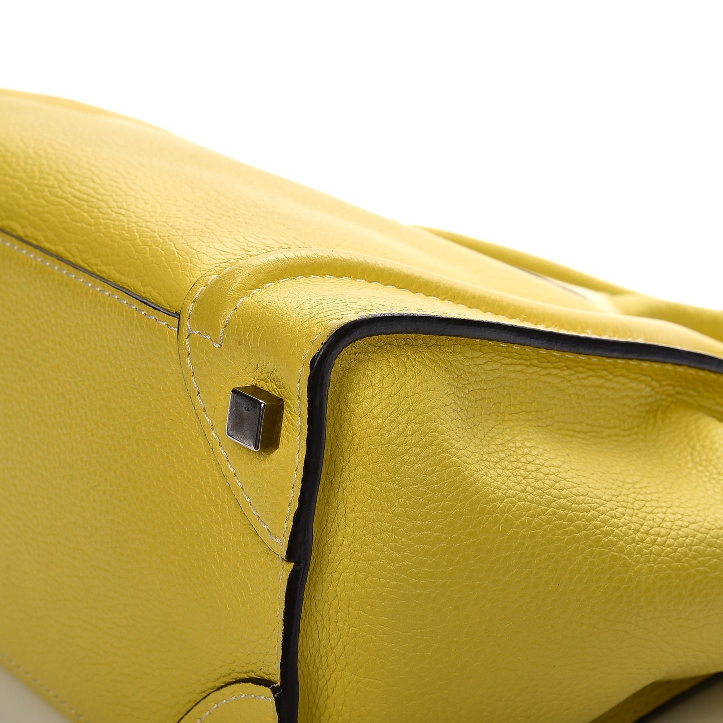 Drummed Calfskin Micro Luggage Citron