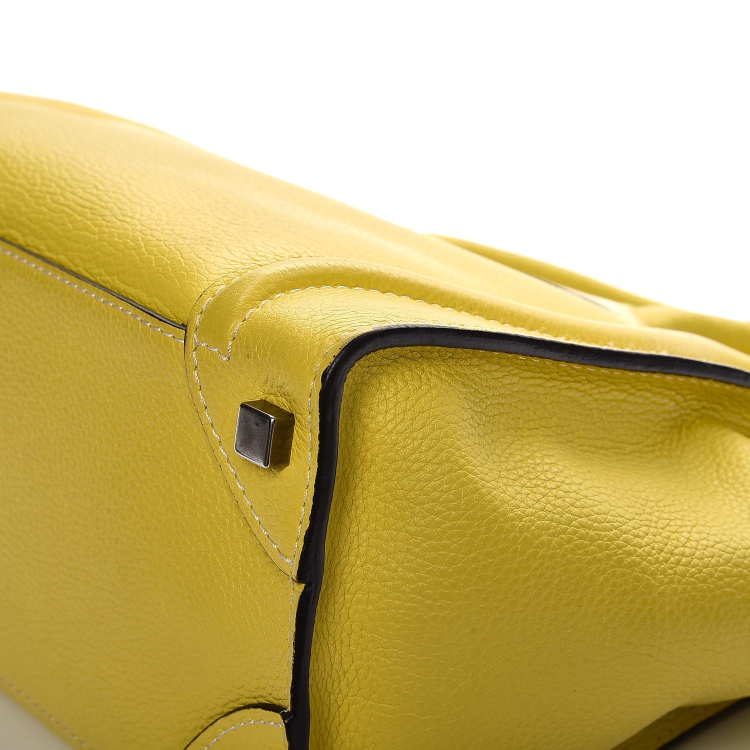 Celine Drummed Calfskin Micro Luggage Citron 12 of 16