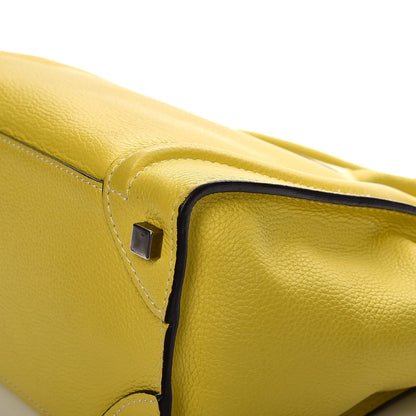 Celine Drummed Calfskin Micro Luggage Citron 12 of 16