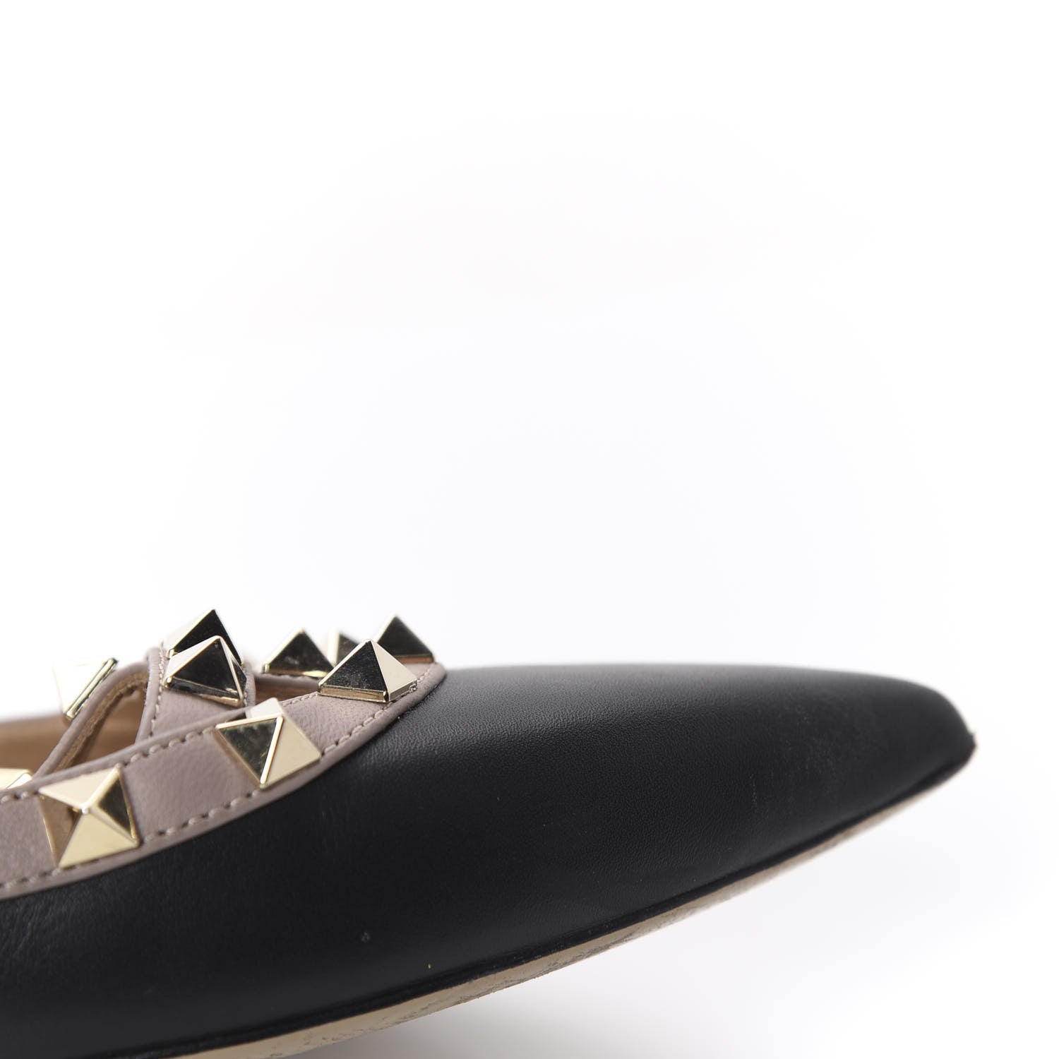 Valentino Garavani Nappa Rockstud Cage Ballerina Flats 37.5 Black Poudre 11 of 14