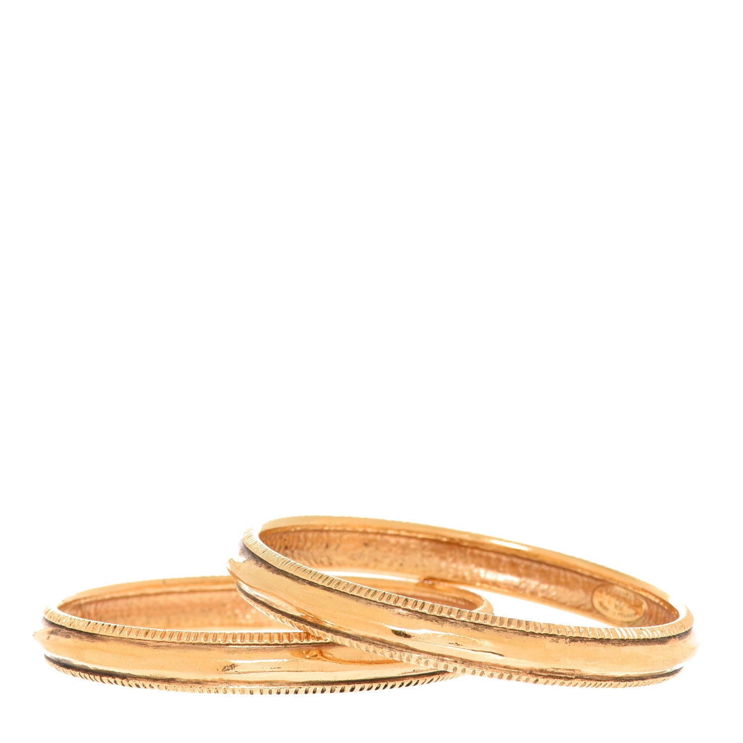 Chanel Metal Bangle Set of 2 Gold 3 of 4