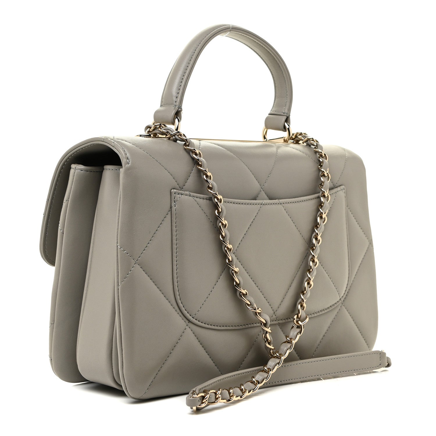 Chanel Lambskin Quilted Medium Trendy CC Flap Dual Handle Bag Grey 3 of 17