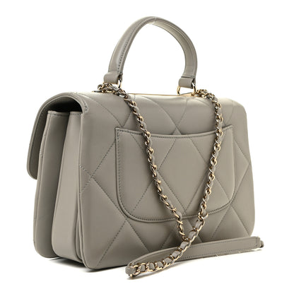 Chanel Lambskin Quilted Medium Trendy CC Flap Dual Handle Bag Grey 3 of 17