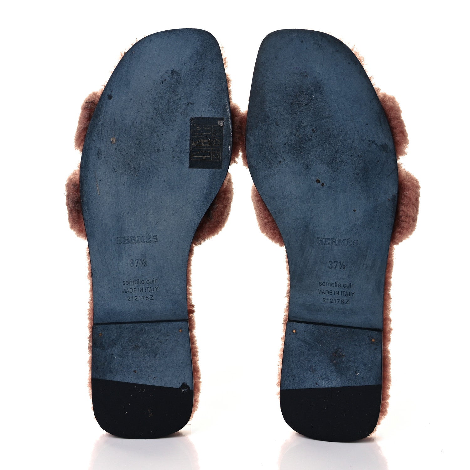 Hermes Woolskin Oran Sandals 37.5 Rose Aube 5 of 8