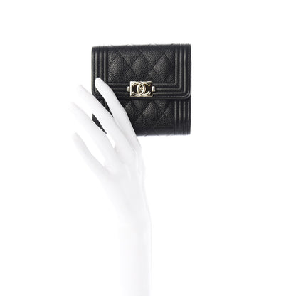 Chanel Caviar Quilted Compact Boy Wallet Black 2 of 8