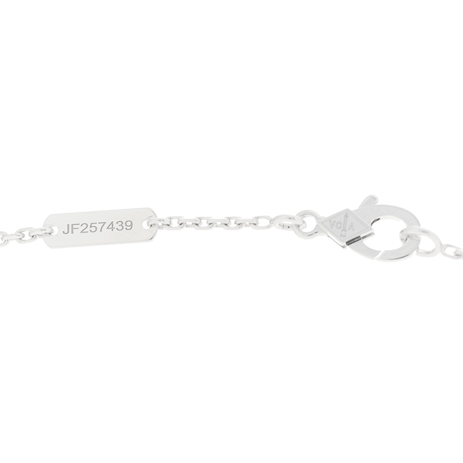 Van Cleef & Arpels 18K White Gold Mother of Pearl Vintage Alhambra Pendant Necklace 5 of 5