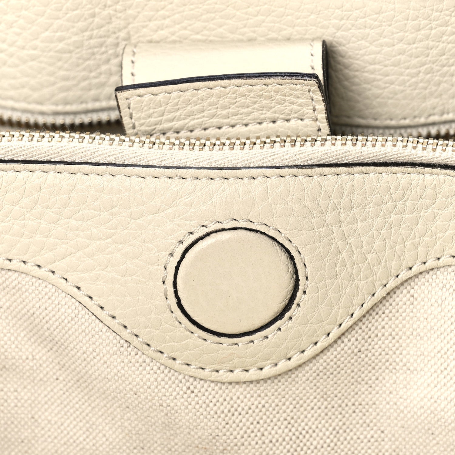 Gucci Pebbled Calfskin Medium Bamboo Shopper Tote Off White 12 of 13