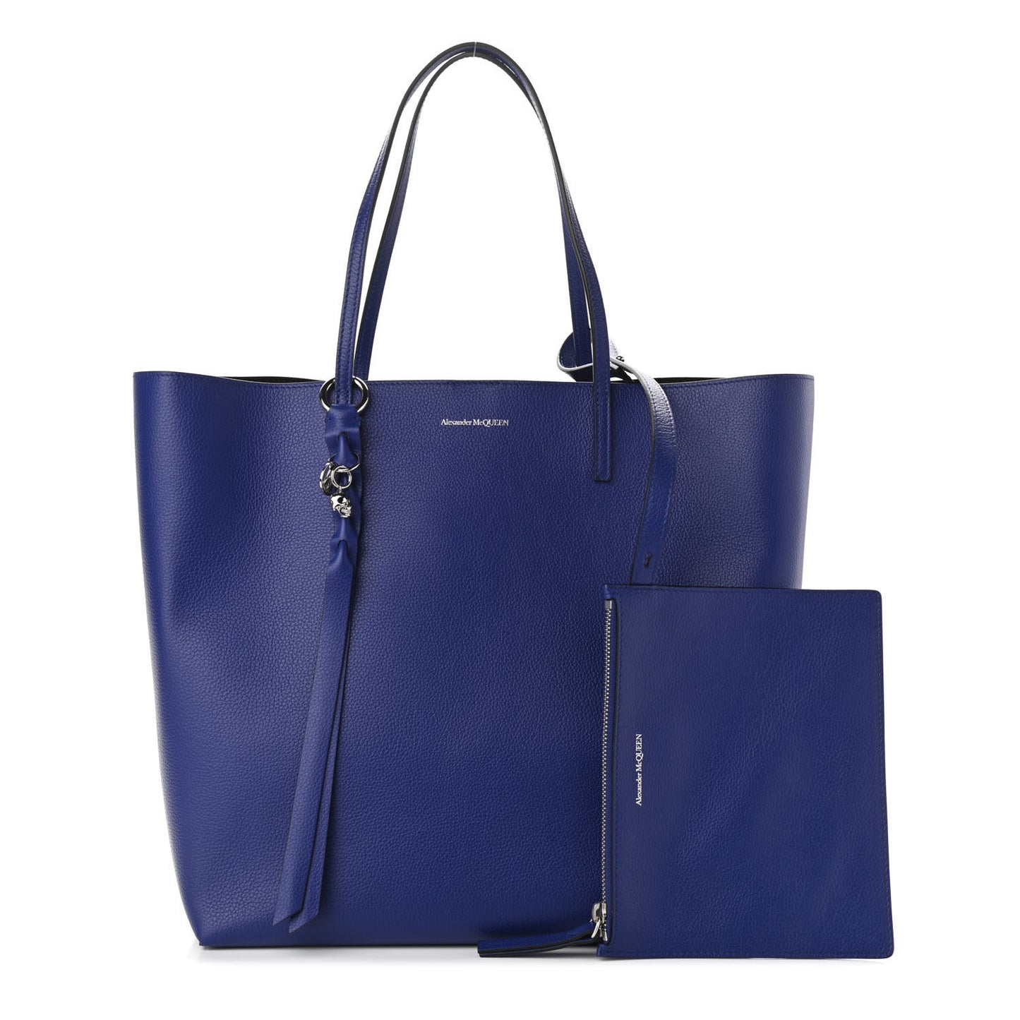 Grained Calfskin Skull Open Shopper Tote Ultramarine