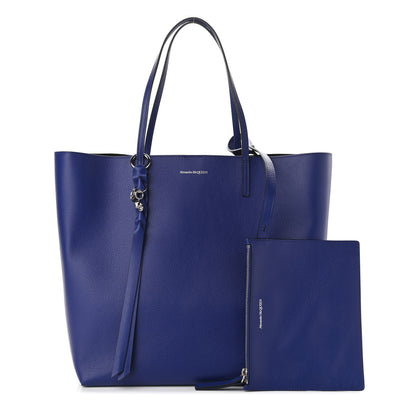 Alexander McQueen Grained Calfskin Skull Open Shopper Tote Ultramarine 1 of 10