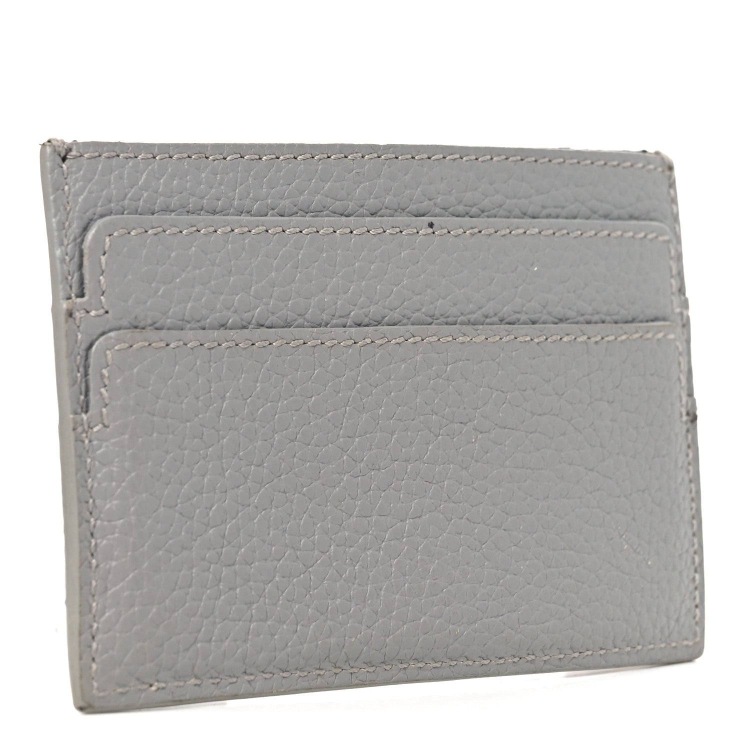 Alexander McQueen Grained Calfskin Skull Card Holder Grey 3 of 9