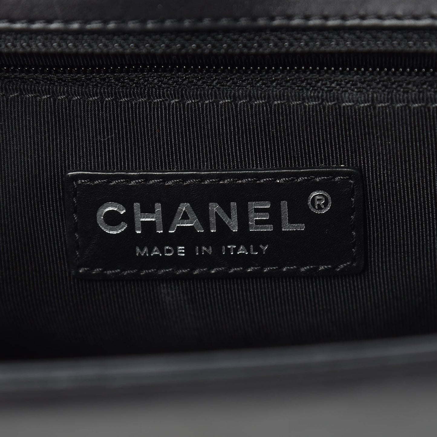 Glazed Calfskin Medium Boy Flap Black
