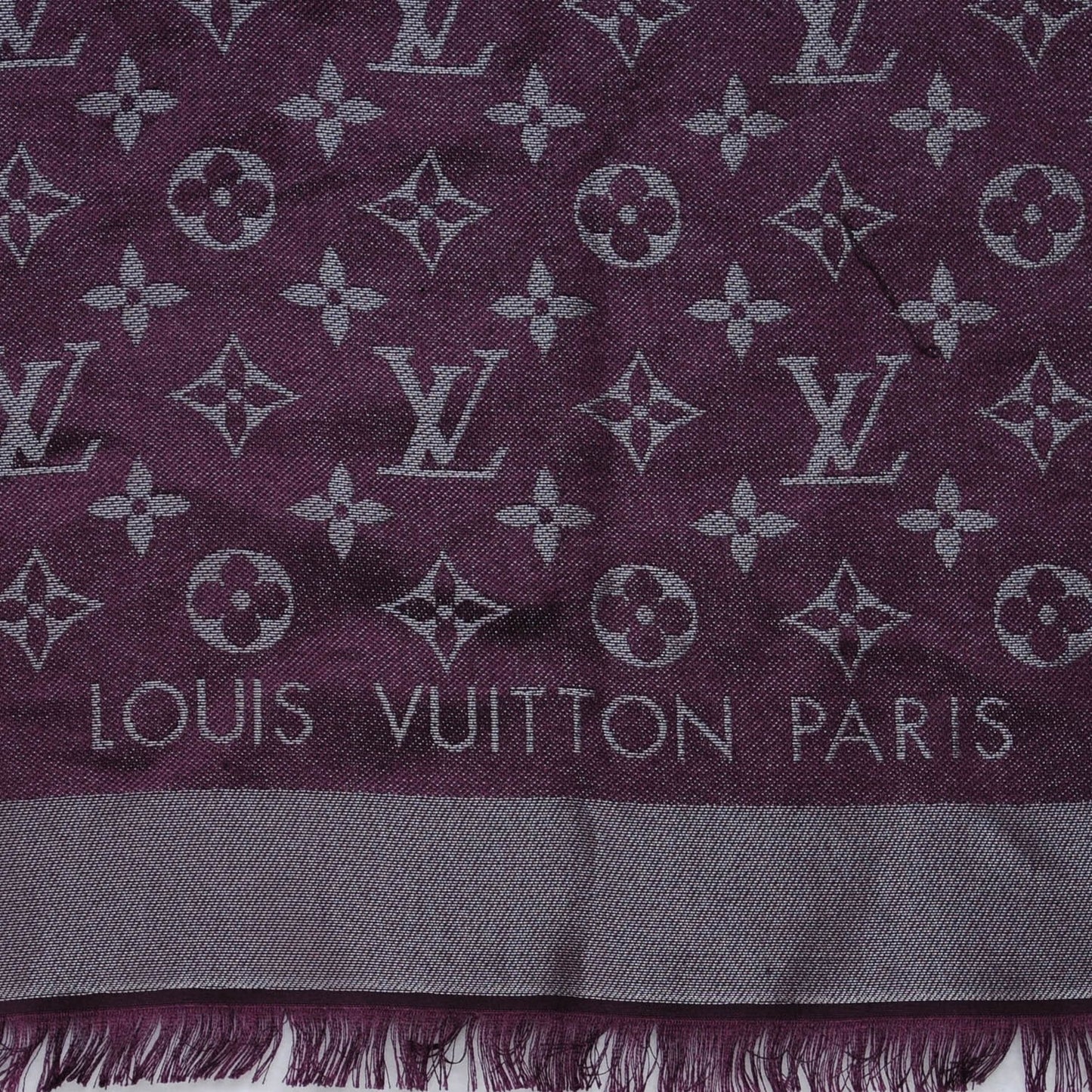 Silk Lurex Wool Monogram Shine Shawl Amarante