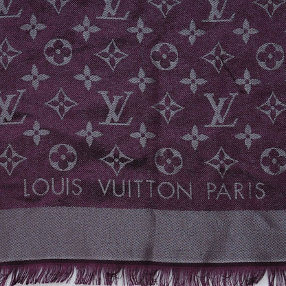 Louis Vuitton Silk Lurex Wool Monogram Shine Shawl Amarante 4 of 5