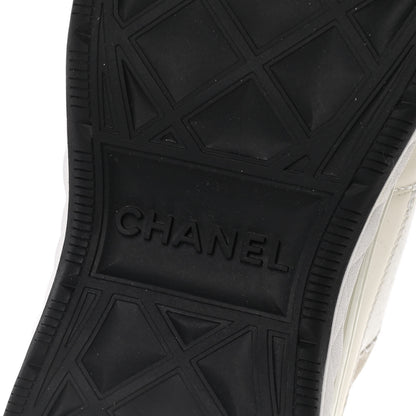 Chanel Fabric Calfskin Suede CC Sneakers 36 Ivory Black 6 of 8