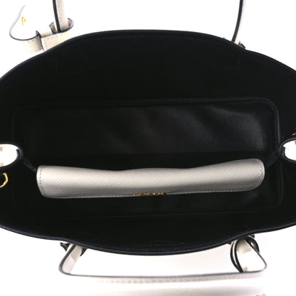 Prada Saffiano Cuir Medium Double Bag Talco Black 5 of 10