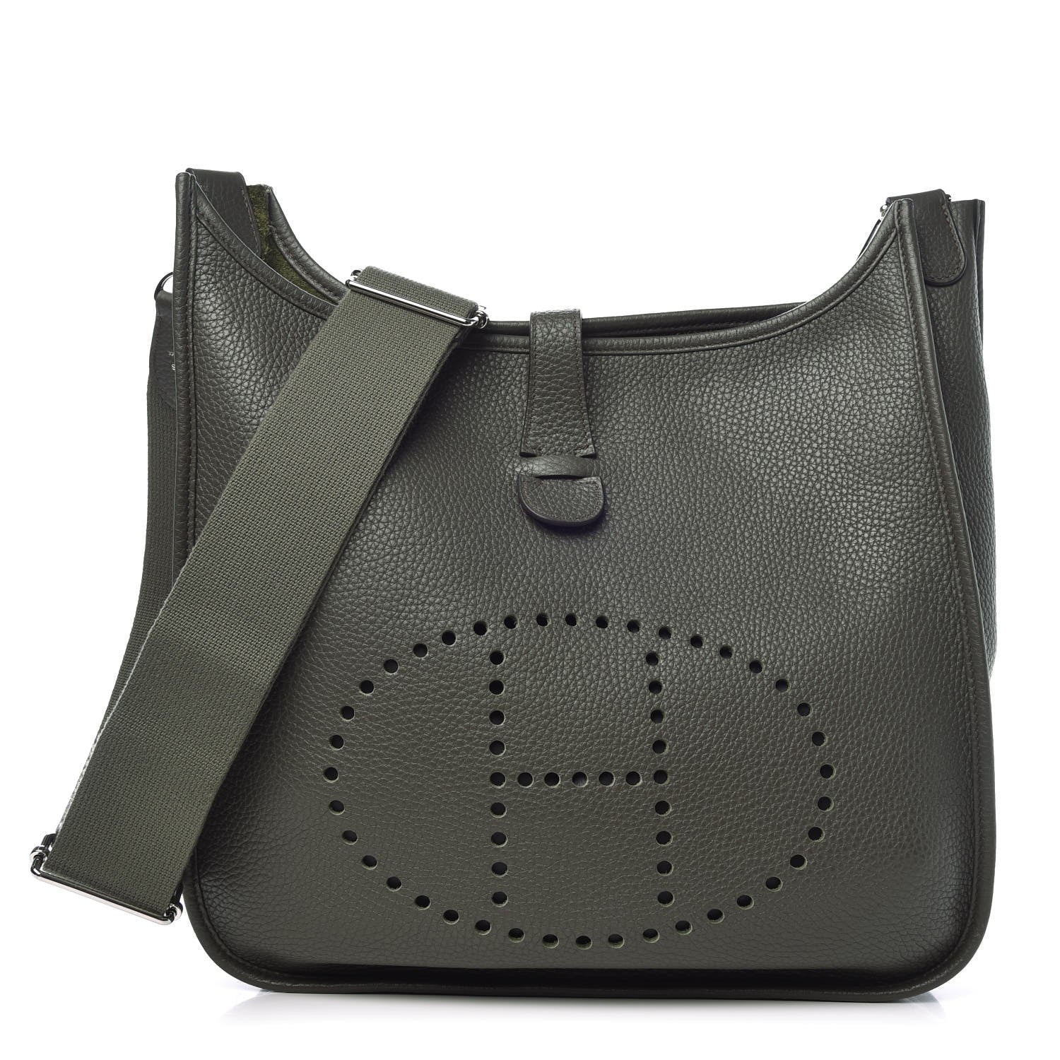 Hermes Taurillon Clemence Evelyne III GM Vert De Gris 1 of 7
