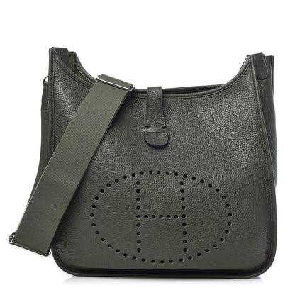 Hermes Taurillon Clemence Evelyne III GM Vert De Gris 1 of 7
