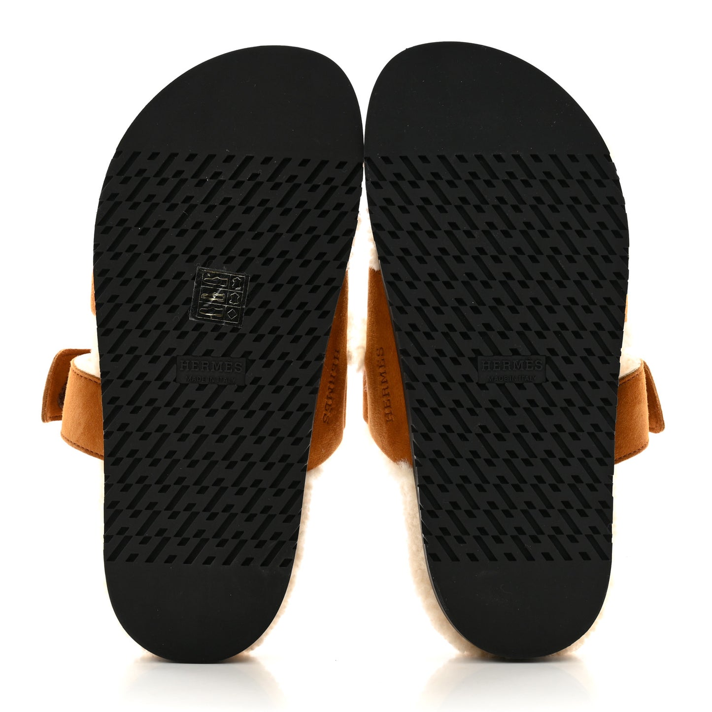Suede Goatskin Woolskin Womens Chypre Sandals 37.5 Brun Fume Ecru