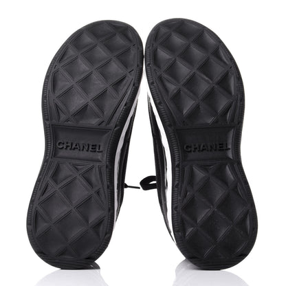 Chanel Velvet Calfskin Mixed Fibers CC Sneakers 38 Black 7 of 11