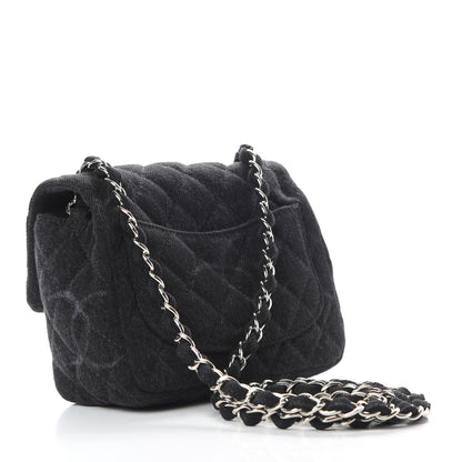 Chanel Denim CC Quilted Mini Square Flap Black 3 of 11