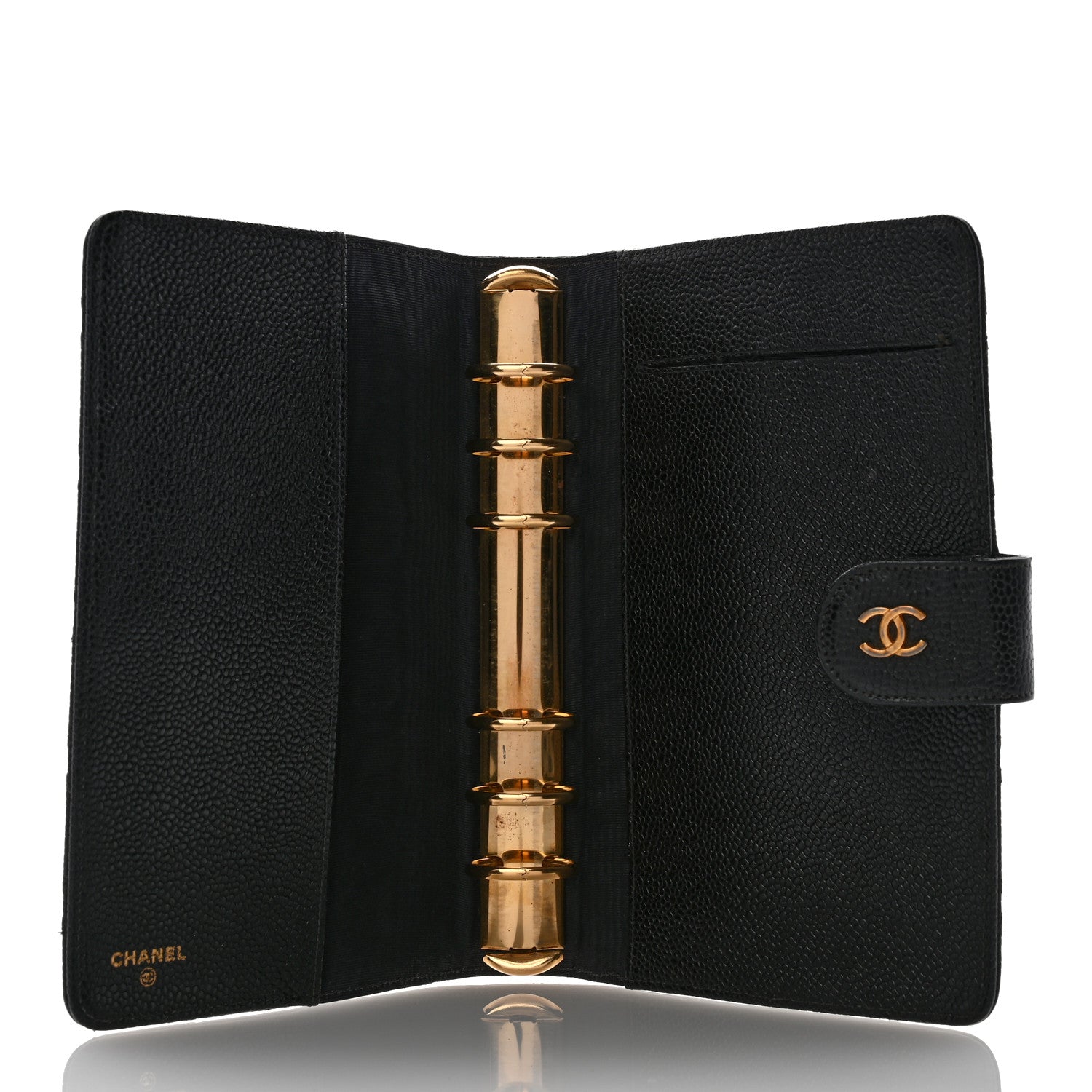 Chanel Caviar Quilted CC Ring Agenda Planner Black 5 of 10