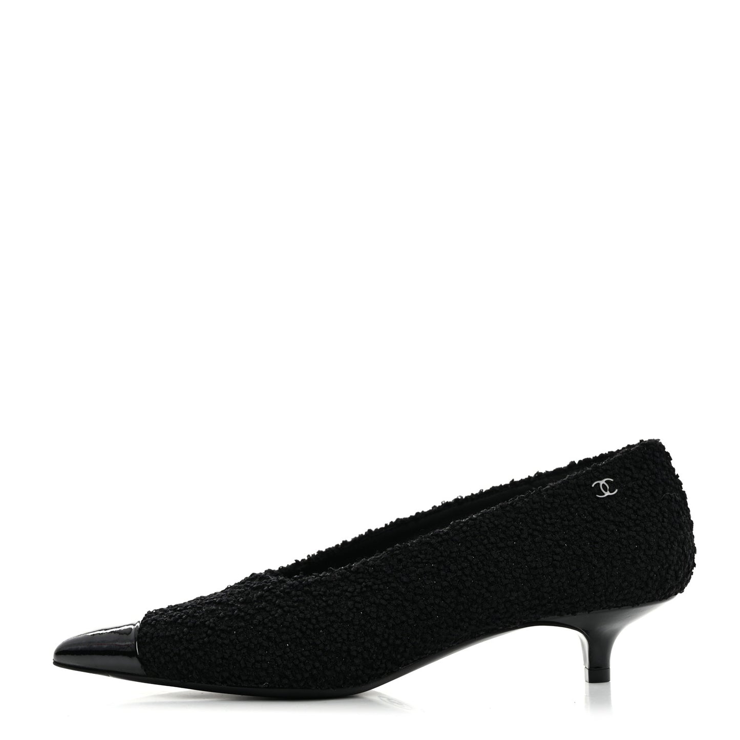 Tweed Patent Calfskin Pumps 37.5 Black