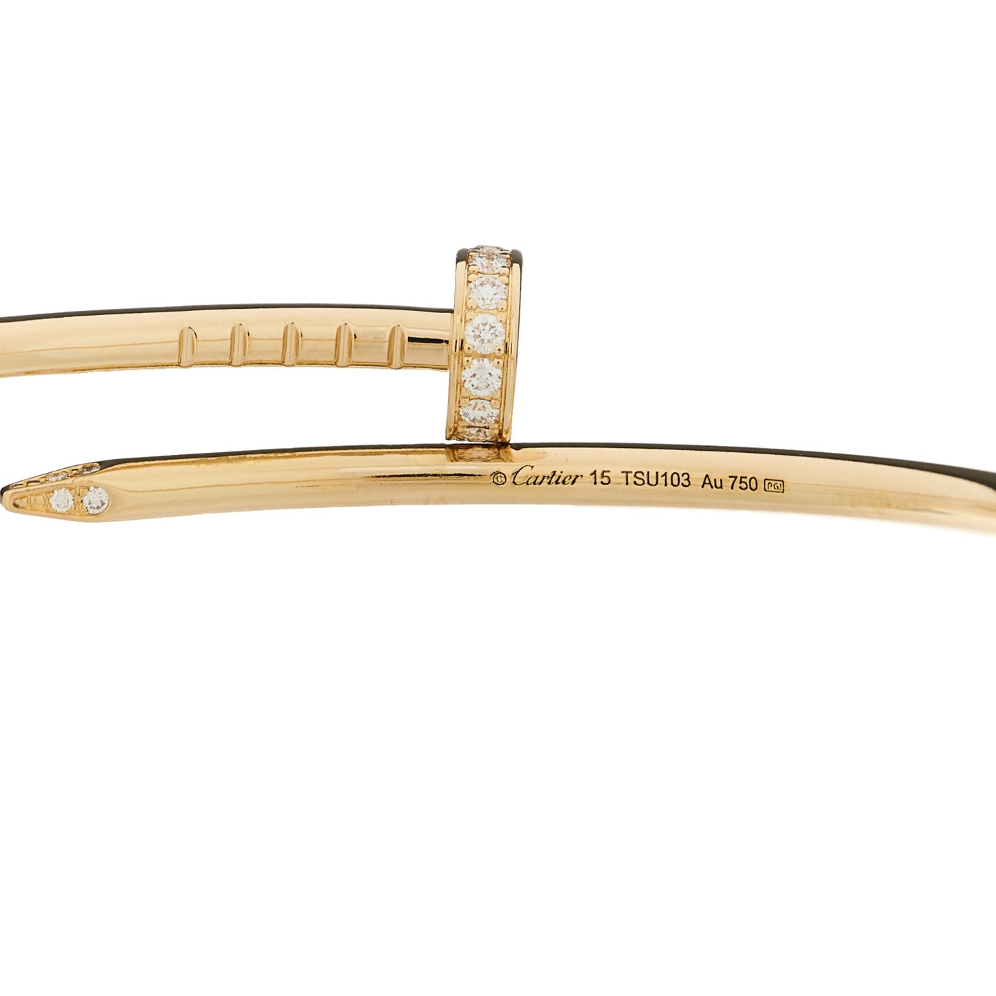 18K Yellow Gold Diamond Small Juste Un Clou Bracelet 15