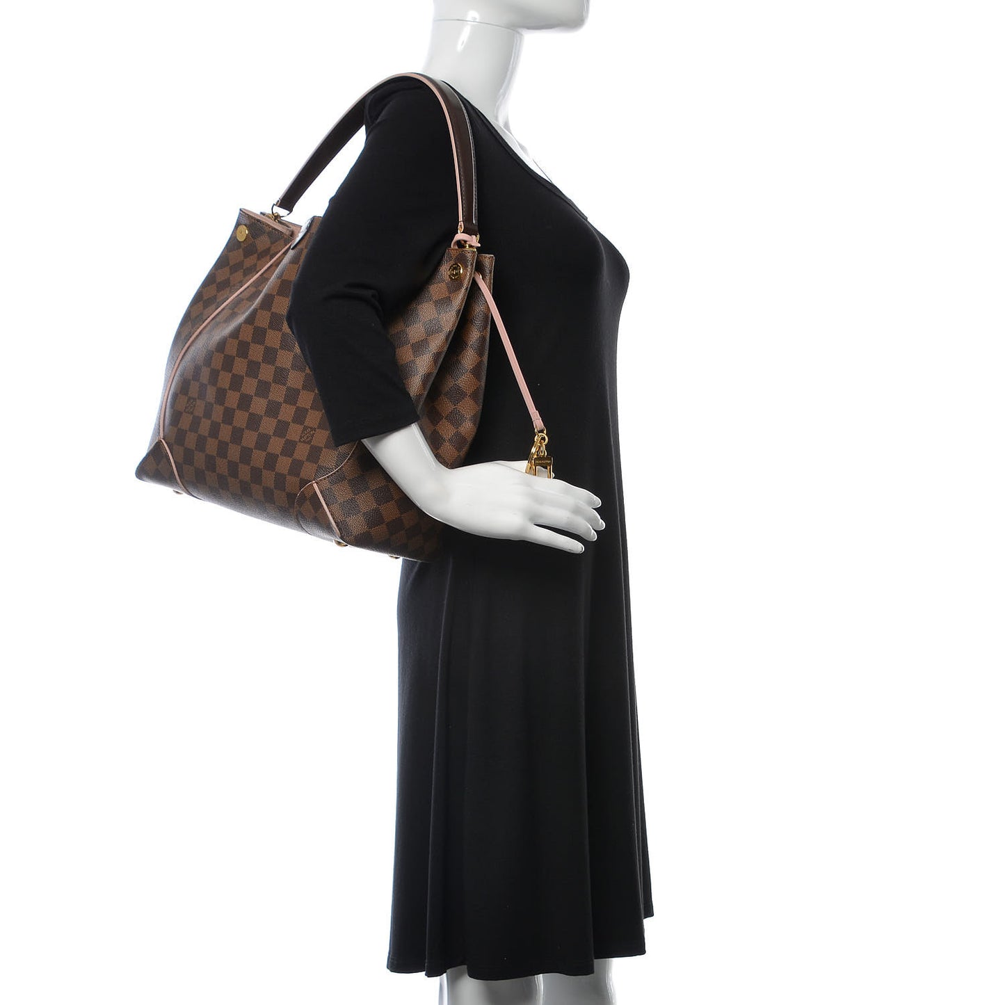 Damier Ebene Caissa Hobo Rose Ballerine