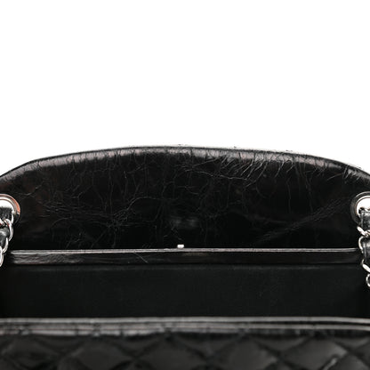 Chanel Glazed Calfskin Quilted Large Just Mademoiselle Bowling Bag Black 14 of 19