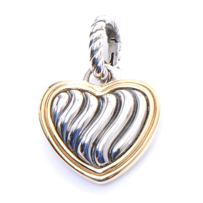 David Yurman Sterling Silver 18k Gold Heart Pendant 1 of 5
