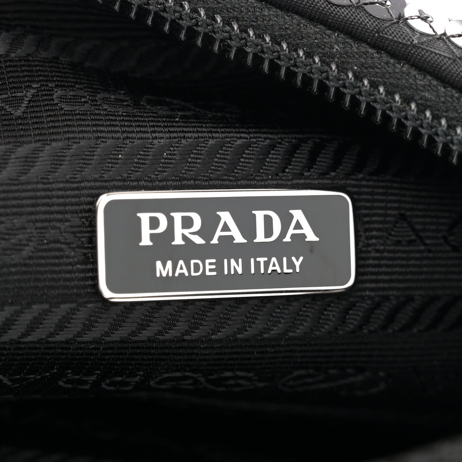 Prada Paillettes Sequin Mini Re-Edition 2000 Bag Black White 6 of 11