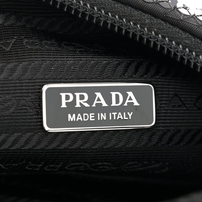 Prada Paillettes Sequin Mini Re-Edition 2000 Bag Black White 6 of 11