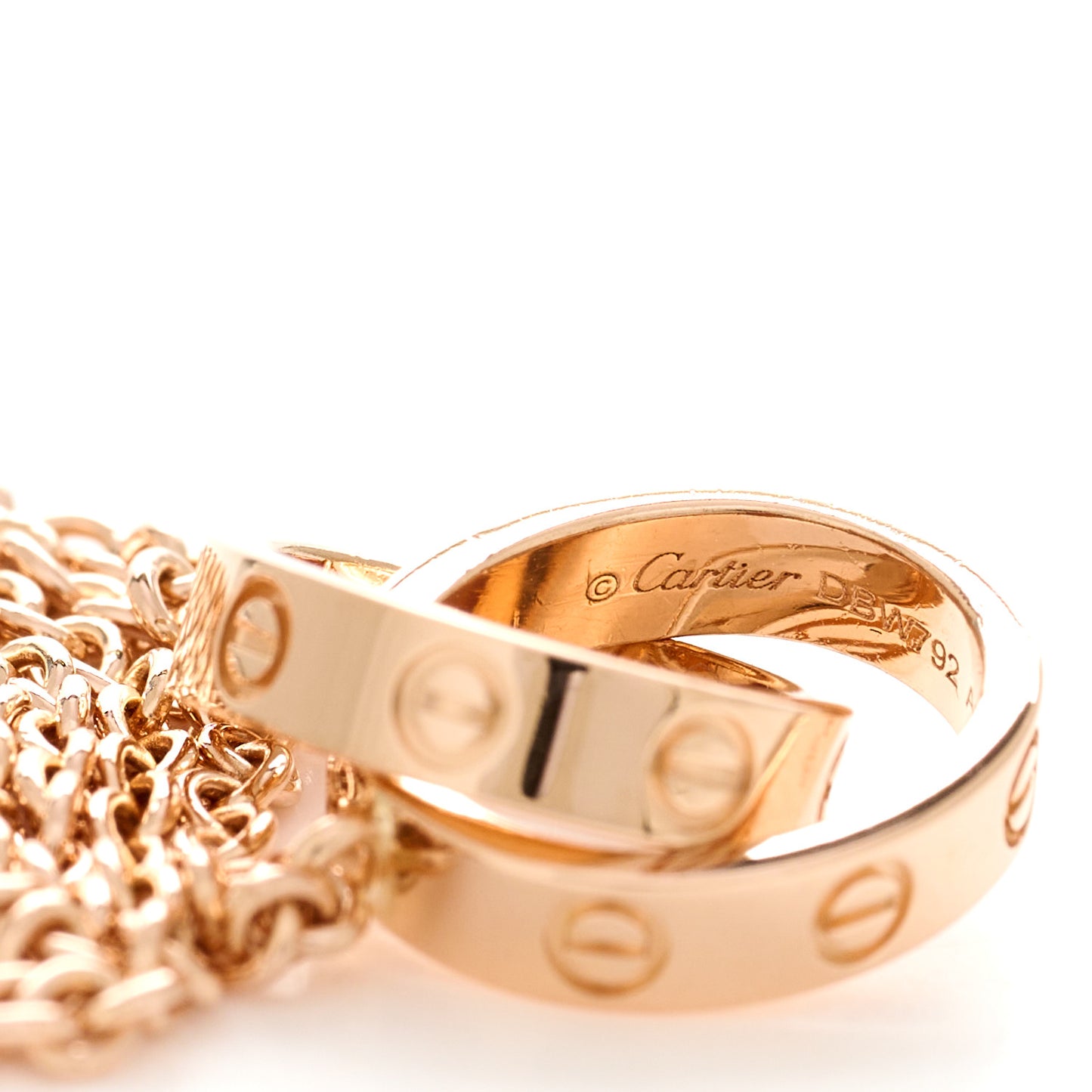 18K Pink Gold Interlocking LOVE Necklace