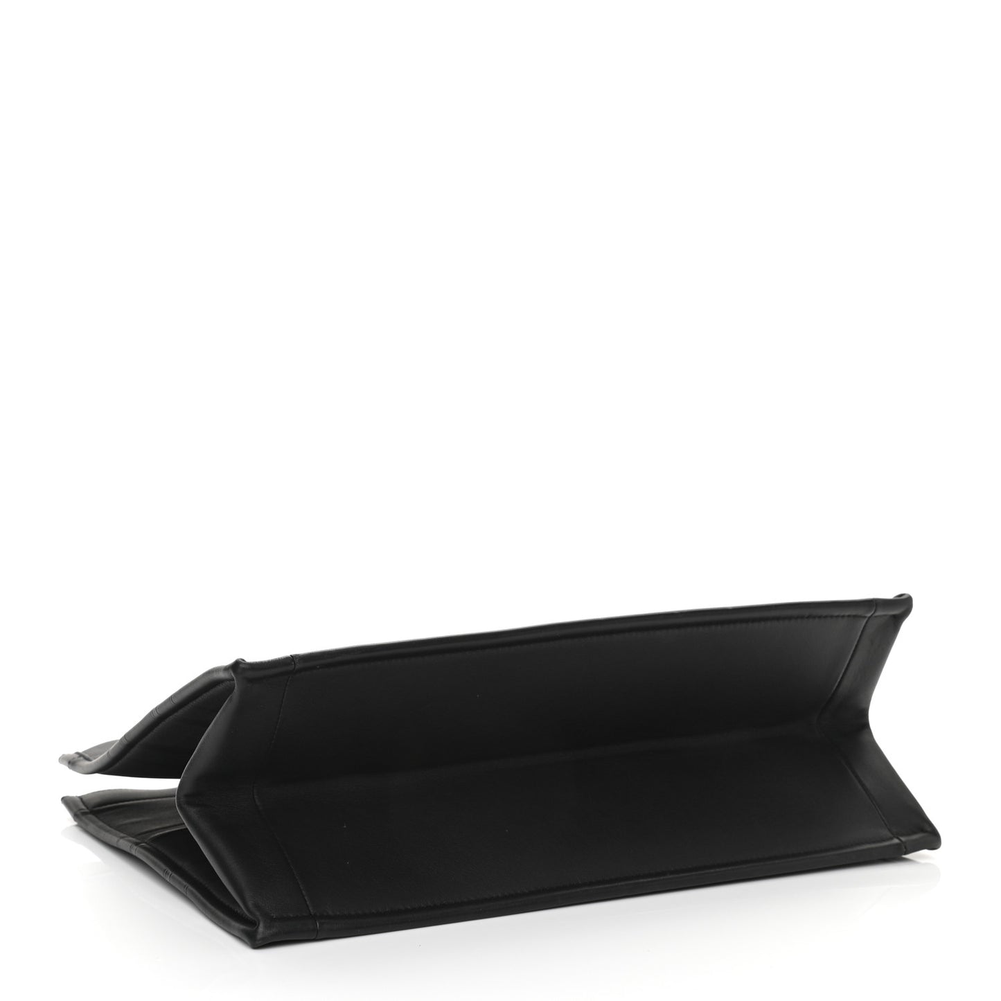 Calfskin Embossed Medium Book Tote Black