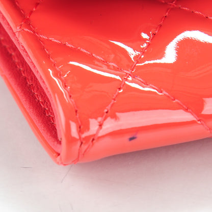 Chanel Patent Quilted Flap Card Holder Dark Pink 9 of 9