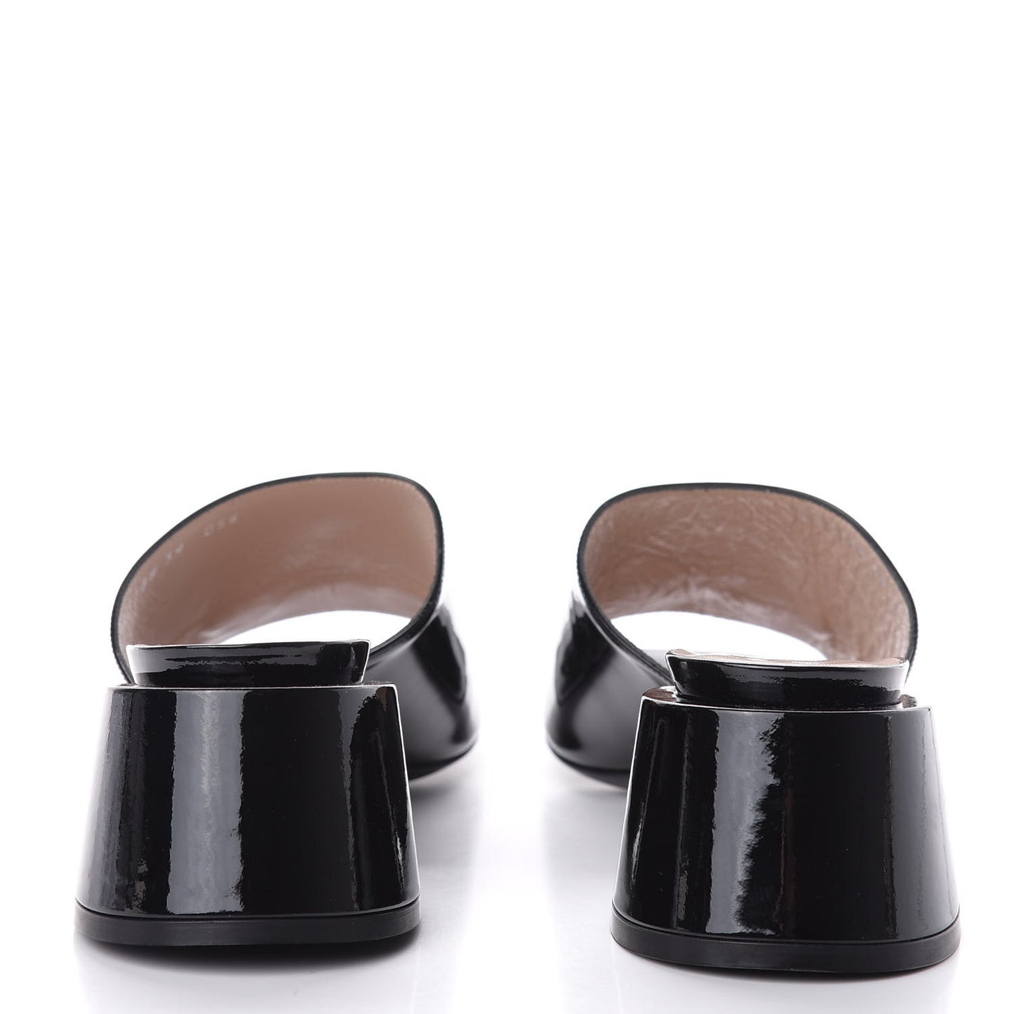 Patent Lexi Horsebit Mid-Heel Slide Sandals 39 Black