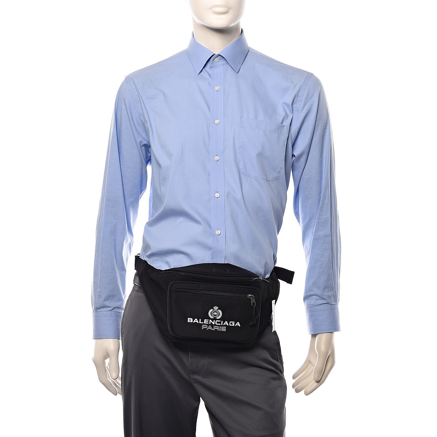 Balenciaga Nylon Crest Logo Embroidered Explorer Beltpack Black 2 of 11
