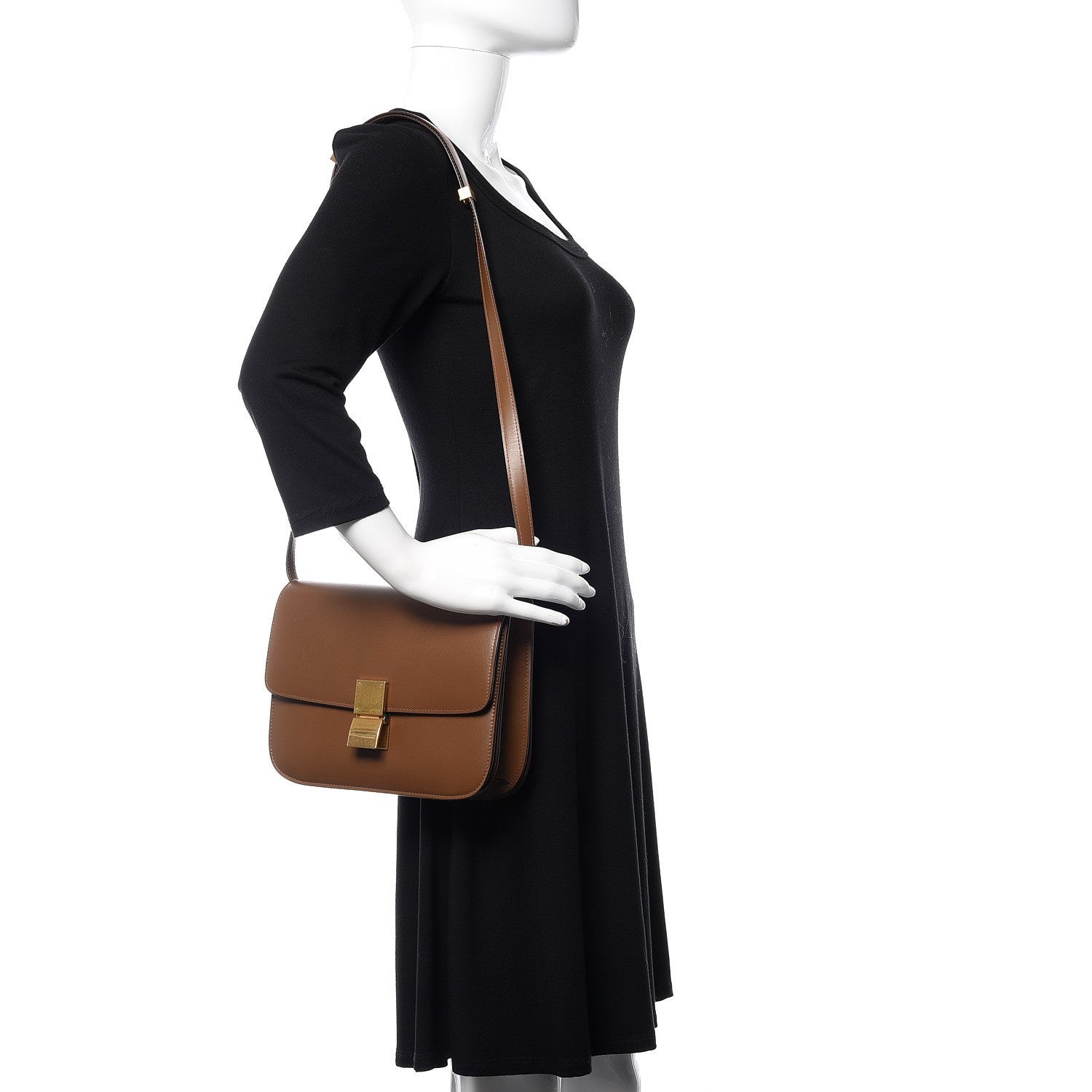 Celine Box Calfskin Medium Classic Box Flap Bag Camel 2 of 10