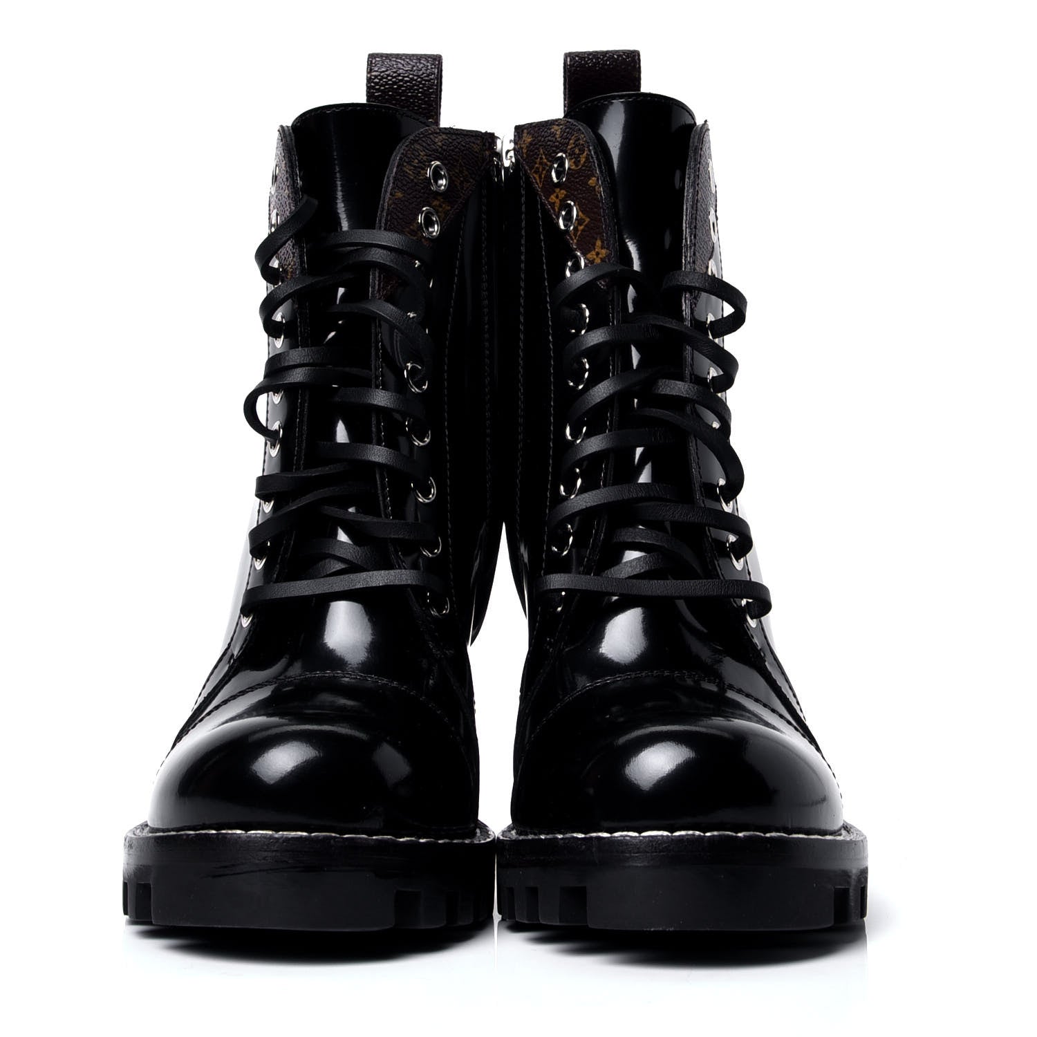 Louis Vuitton Patent Calfskin Monogram Star Trail Ankle Boots 36 Black 2 of 6