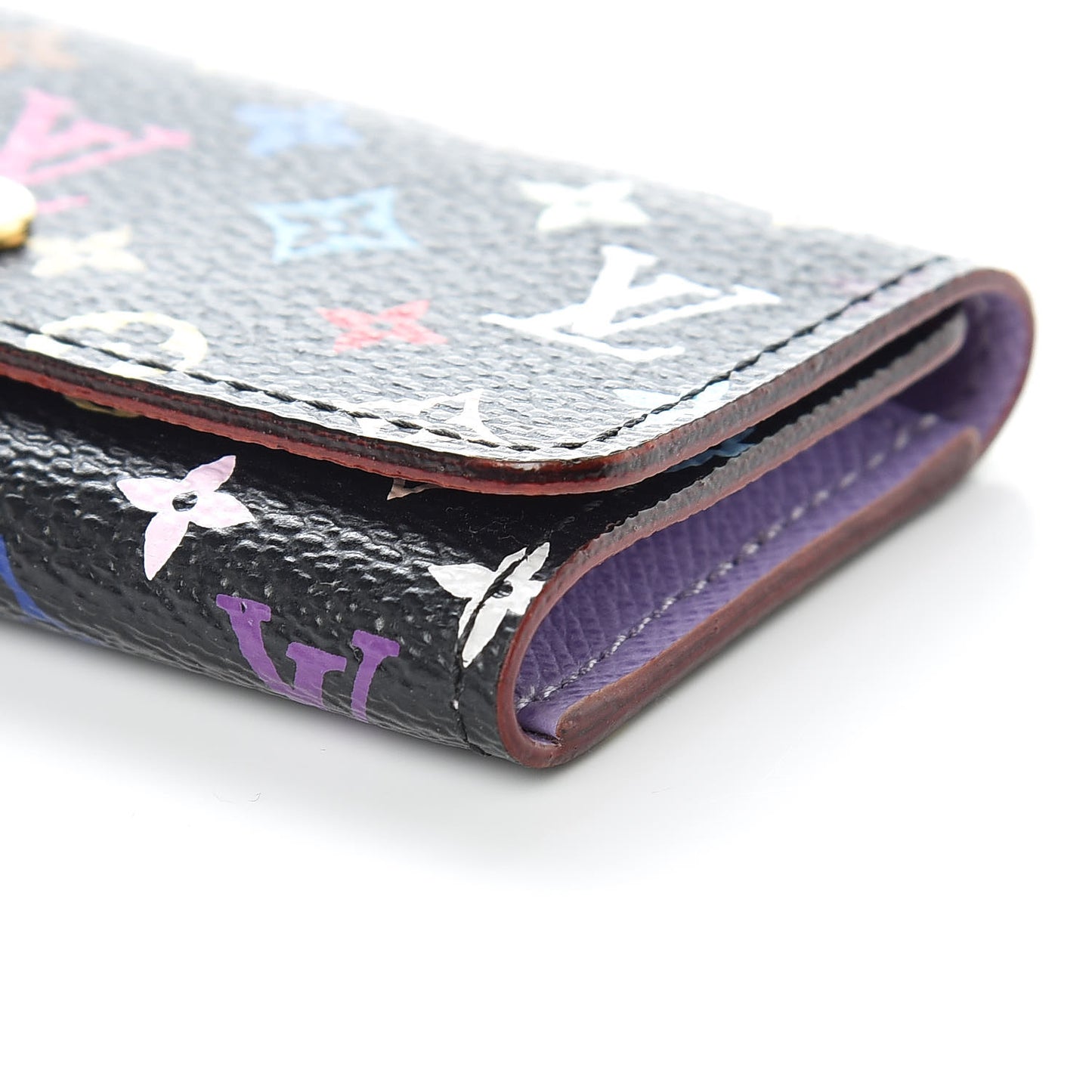 Monogram Multicolor Multicles 4 Key Holder Black Violet