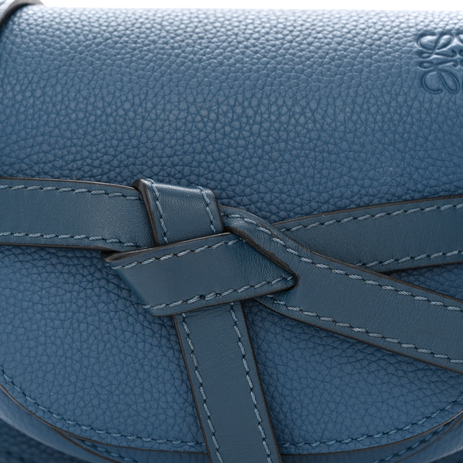 Loewe Grained Calfskin Mini Gate Crossbody Bag Steel Blue 8 of 10
