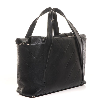 Chanel Calfskin CC Chevron All Day Long CC Bag Black 3 of 7