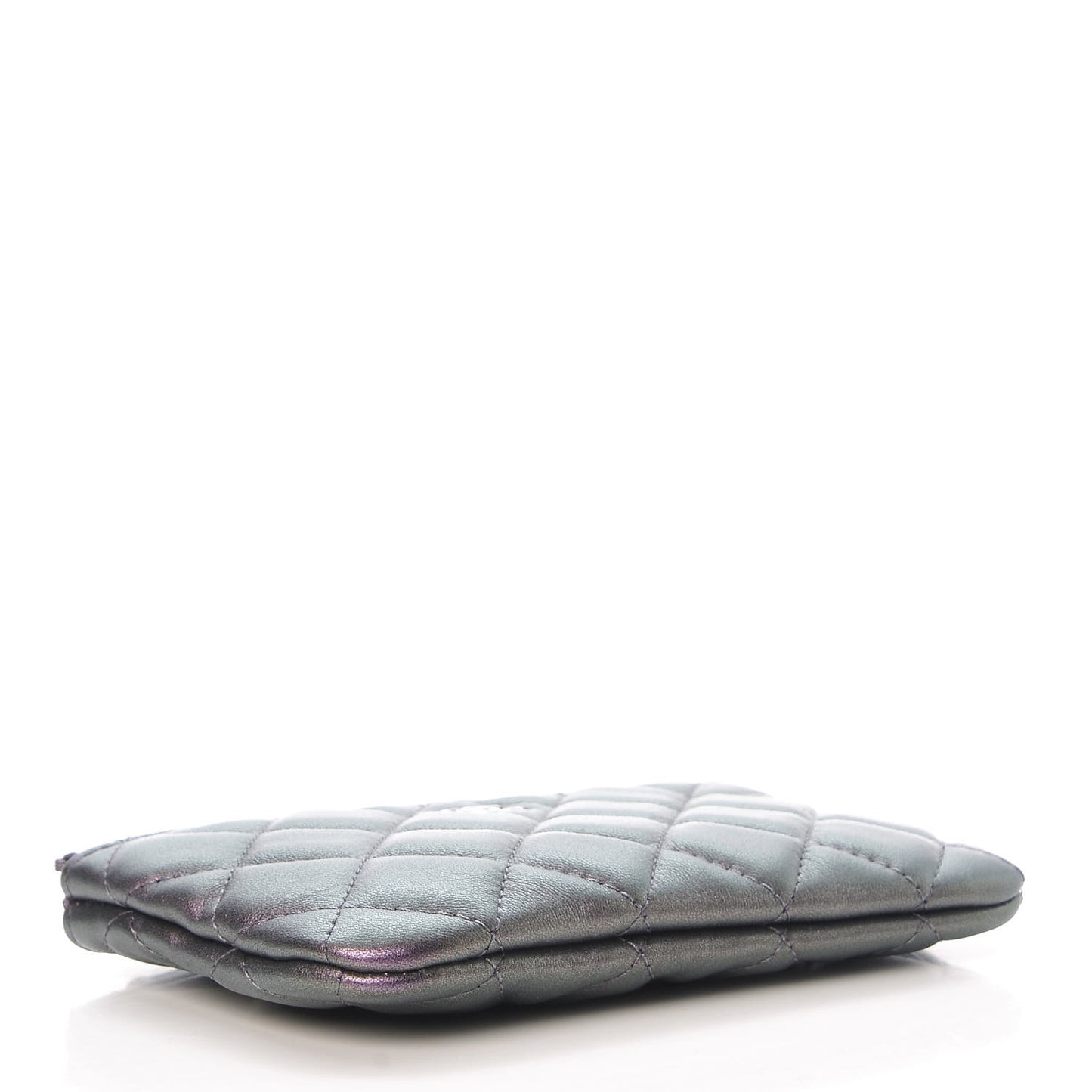 Metallic Lambskin Small Cosmetic Case Purple