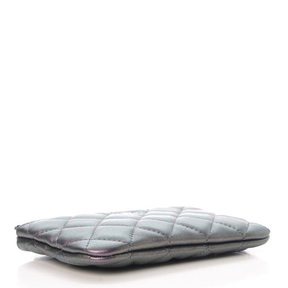 Chanel Metallic Lambskin Small Cosmetic Case Purple 4 of 9