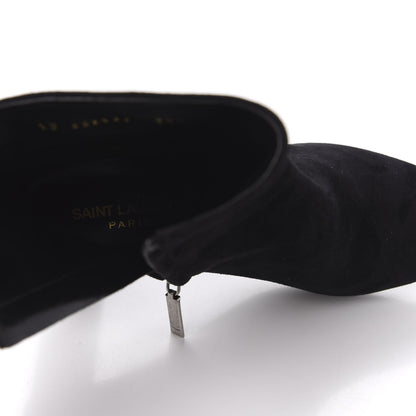 Saint Laurent Suede Loulou 95 Ankle Zip Boot 38.5 Black 7 of 9